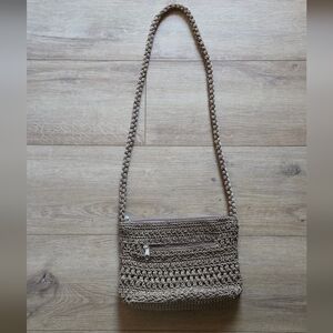 Croft & Barrow Brown Crochet Crossbody Bag